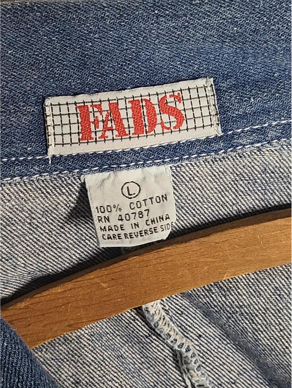 Vintage 90s Denim Dress 100% Cotton Blue Jeans Large Slim Skirt Snap Front Y2k - Picture 8 of 9